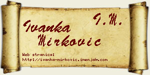 Ivanka Mirković vizit kartica